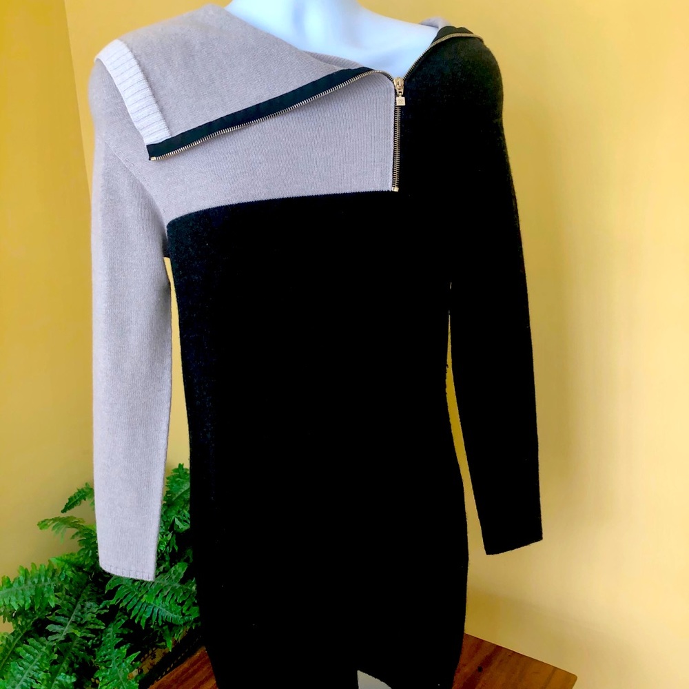 D. Exterior Color Block Sweater Dress Size XS